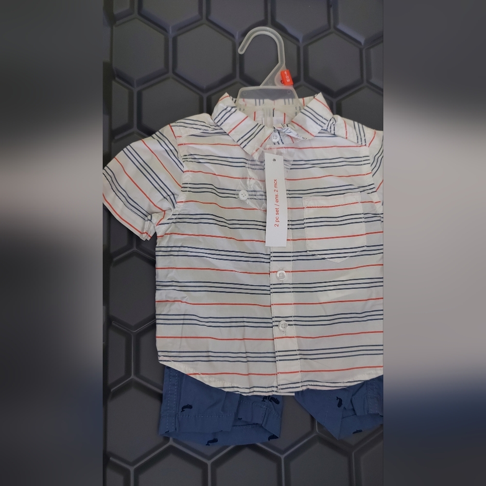 **3 Listings For $20*Joe Fresh Kids Striped Button Down Shirt - White, Blue, Red